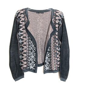 Peruvian Connection Open Front Cardigan knit Sweater sz small Pima cotton